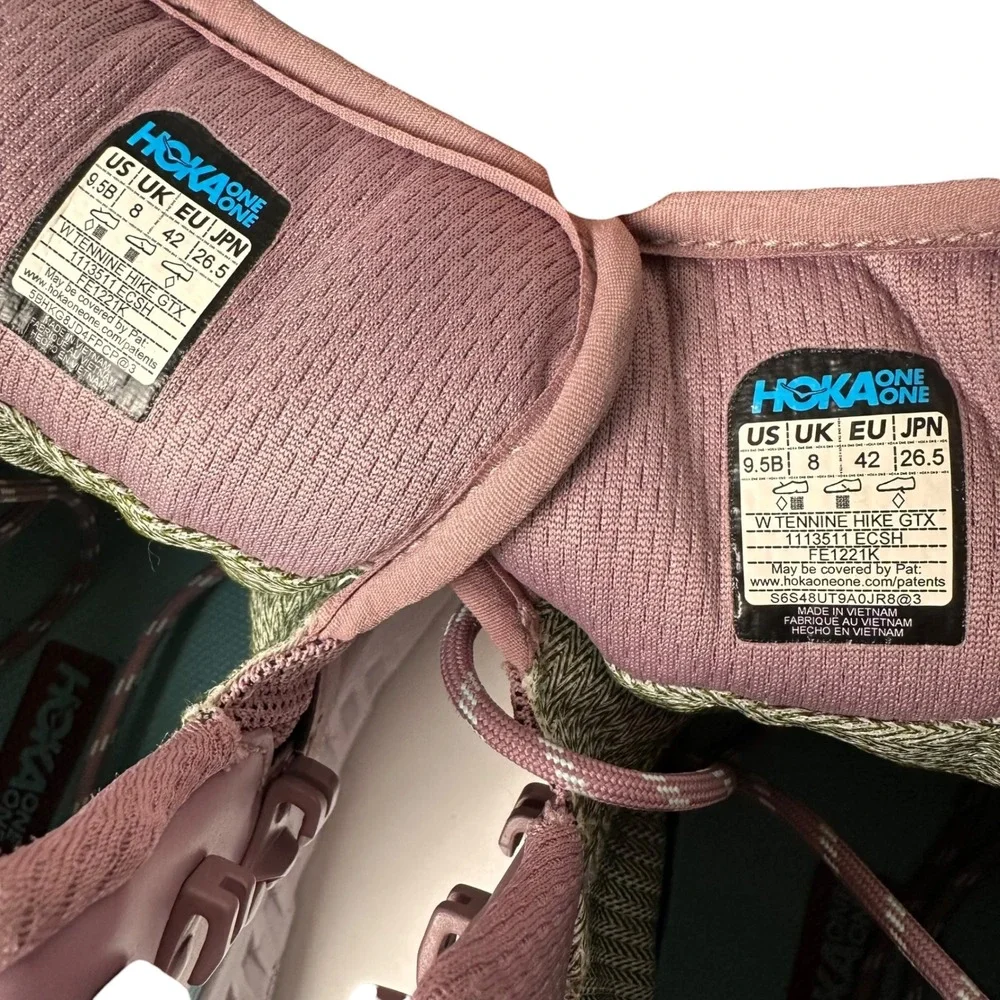 HOKA One One TenNine‎ GTX Womens Hiking Boots Trail Vibram Lug Mauve Teal 9.5